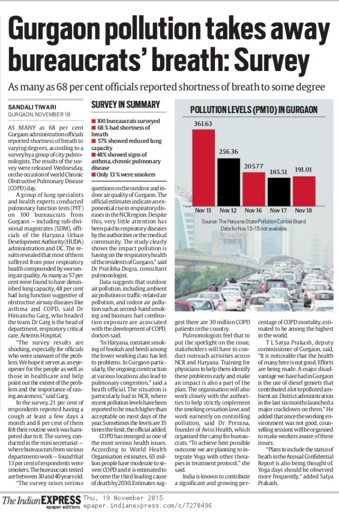 Indian Express on 19th Nov 2015
