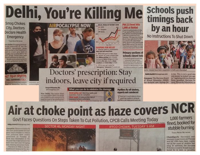 Smog Chokes City, Doctors Declare Health Emergency – TOI 8th Nov 2017